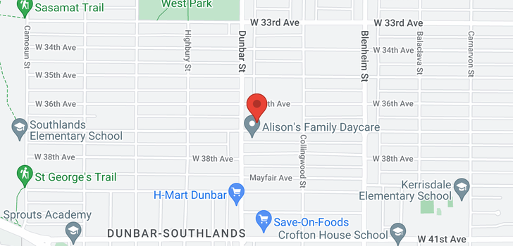 map of 3573 W 37TH AVENUE